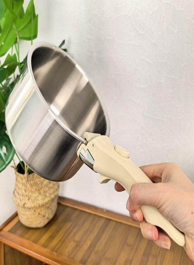Chooseyo 2 PC Removable Pot Handle Cream White, Universal Pan Handle, Replacement Handle for Pots and Pans, Fits All Cookware, Durable & Heat-Resistant - Image 3